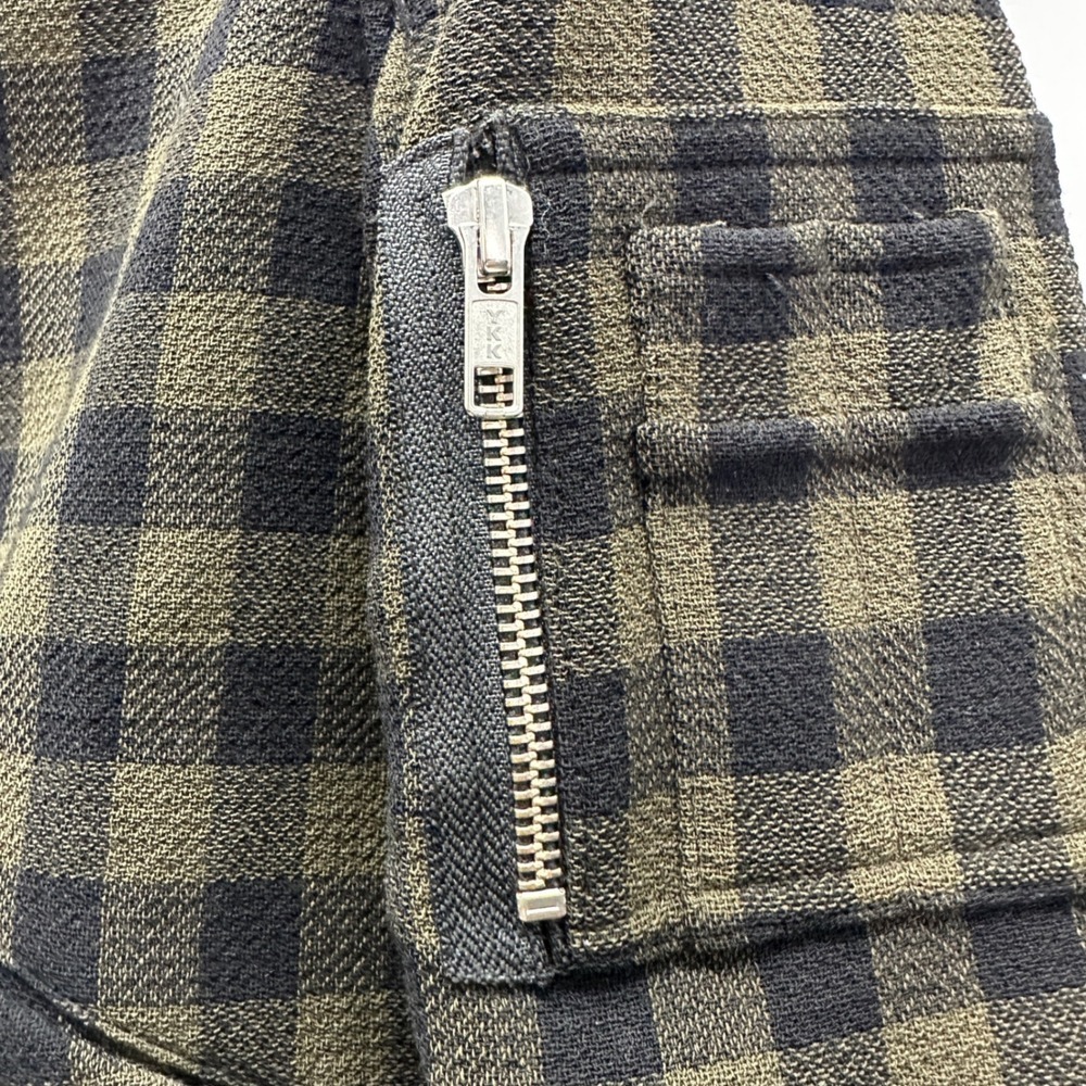 ALC Andrew Buffalo Check Virgin Wool Bomber Jacket Size 6 Olive Green Black - Picture 5 of 7